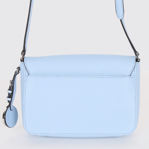 MICHAEL KORS GREENWICH DUAL COLOR POCKET SMALL FLAP CROSSBODY Sky/Navy - Picture 7 of 12